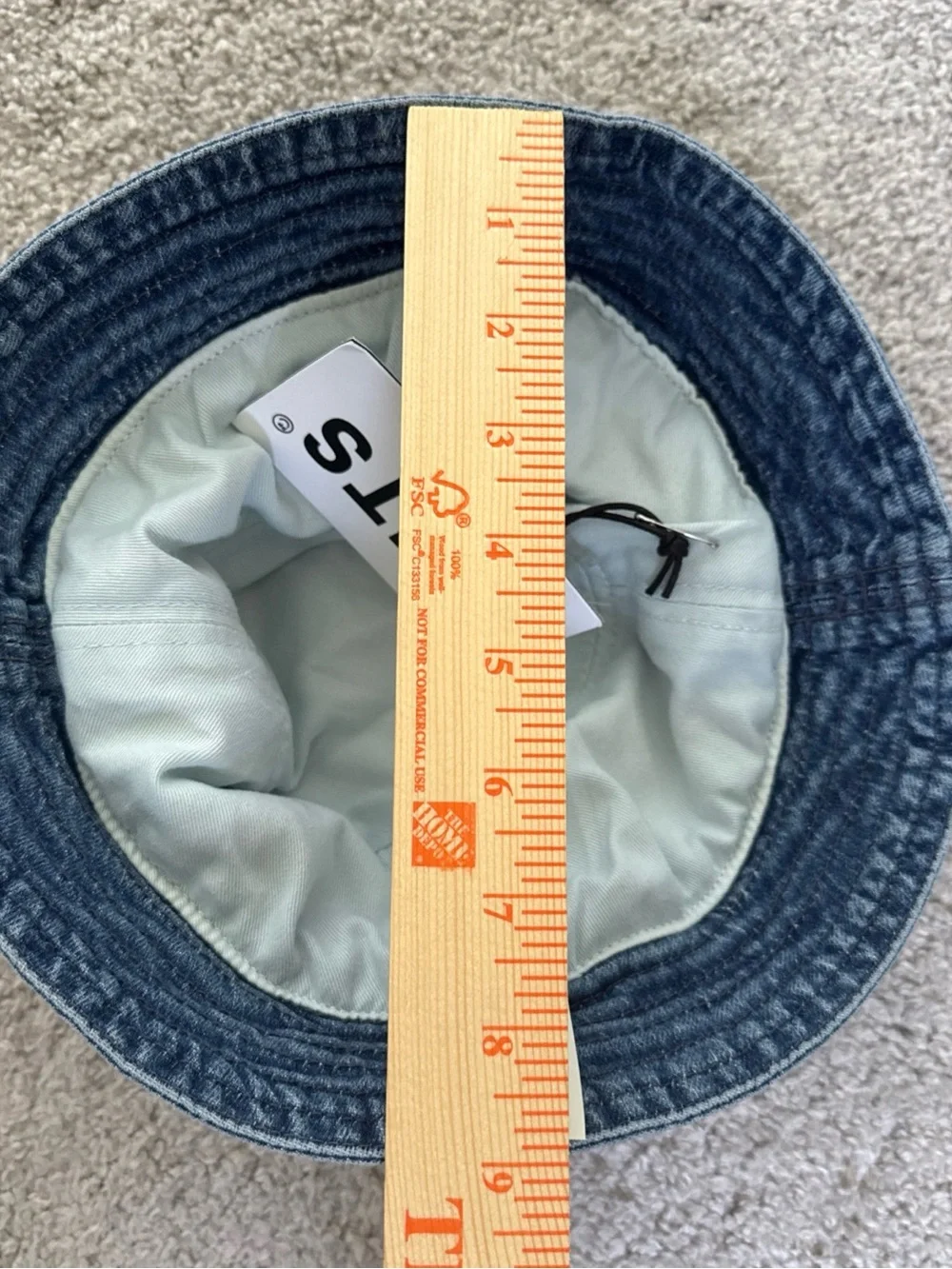 NWT PNTS Vintage/Medium Washed Denim Cotton Bucket Hat Smiley Face Logo
